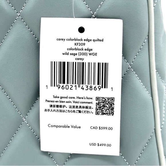 Kate Spade Colorblock Carey Quilted Leather Flap Shoulder Bag Wild Sage (NWT) - Picture 11 of 11